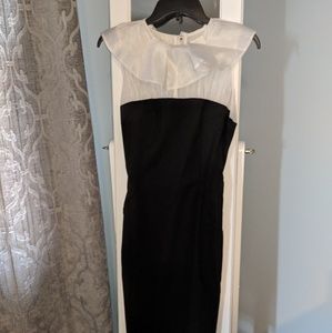 White and Black Silk Roberto Cavalli Pencil dress